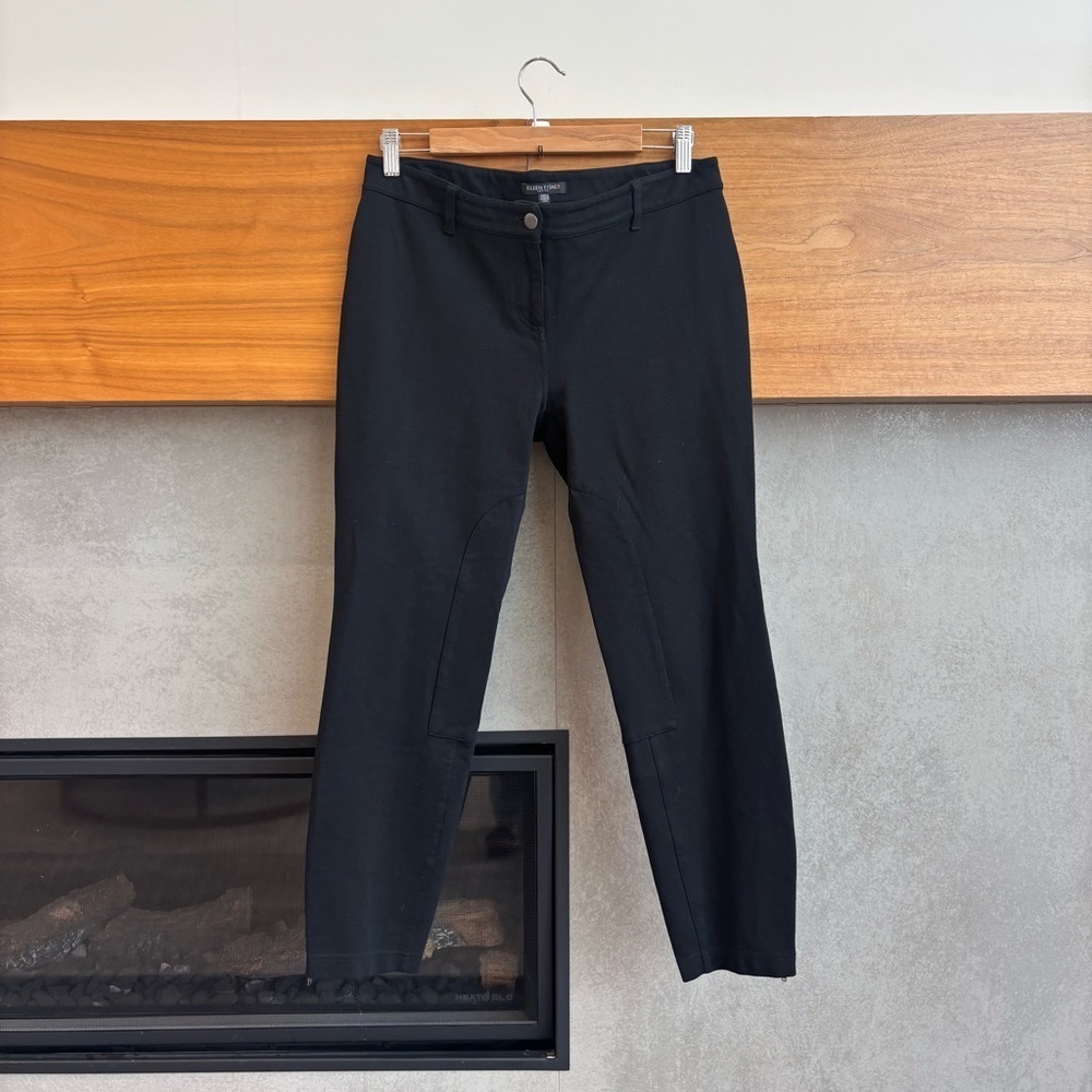 Eileen Fisher Petite Black Pants With Zipper On The Bottom, Size PM